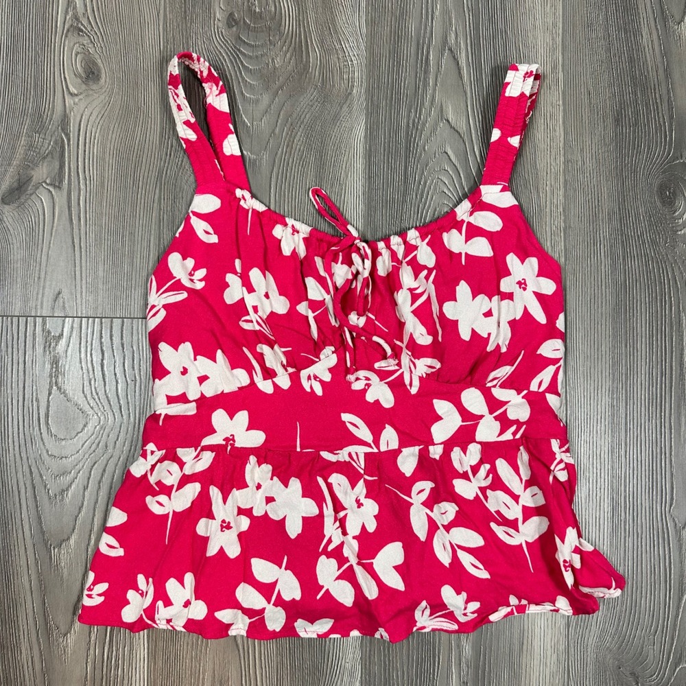 Urban Romantics Hot Pink and White Floral Sleeveless Top - SIZE XL Summer